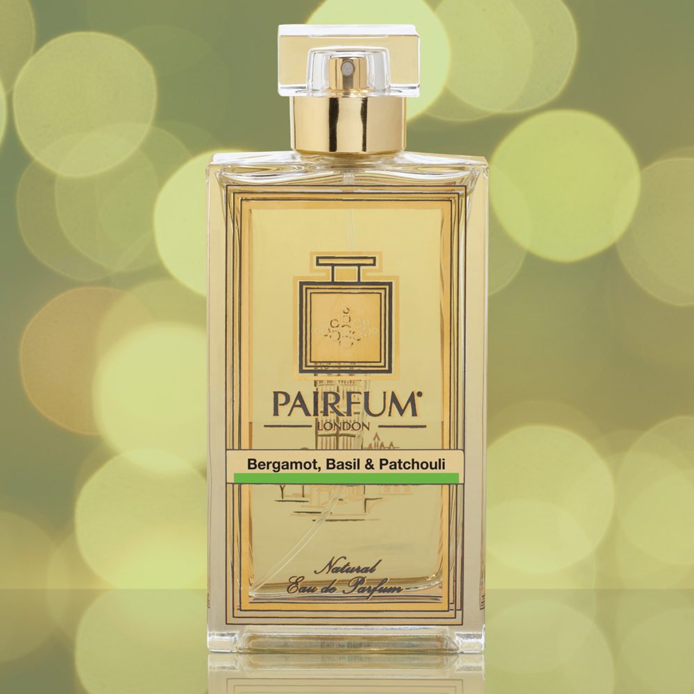Eau De Parfum Bottle Bergamot Basil Patchouli Gold