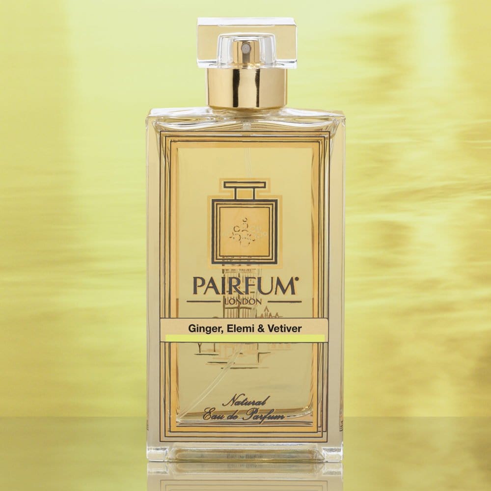 Eau De Parfum Bottle Ginger Elemi Vetiver Gold Foil