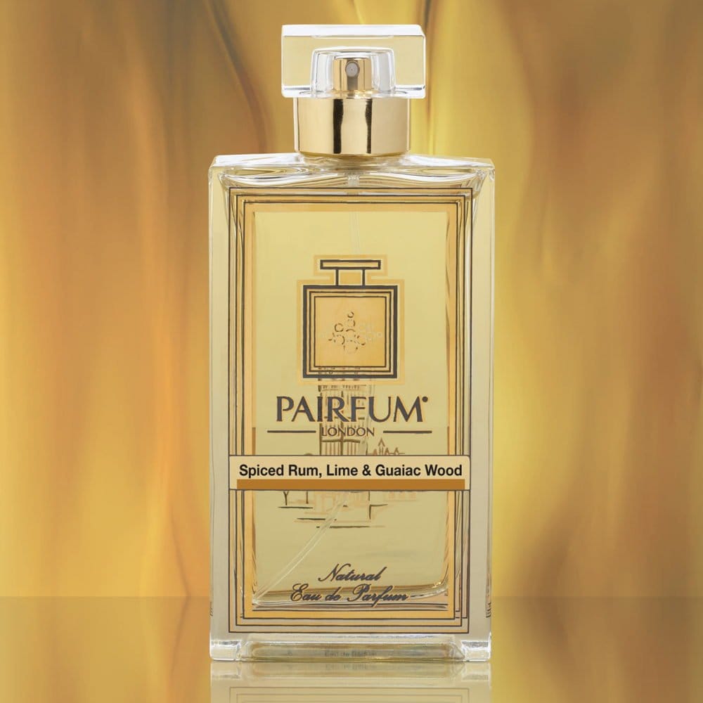 Eau De Parfum Bottle Spiced Rum Lime Guaiac Wood Gold Fire
