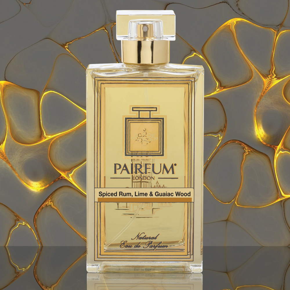 Eau De Parfum Bottle Spiced Rum Lime Guaiac Wood Gold