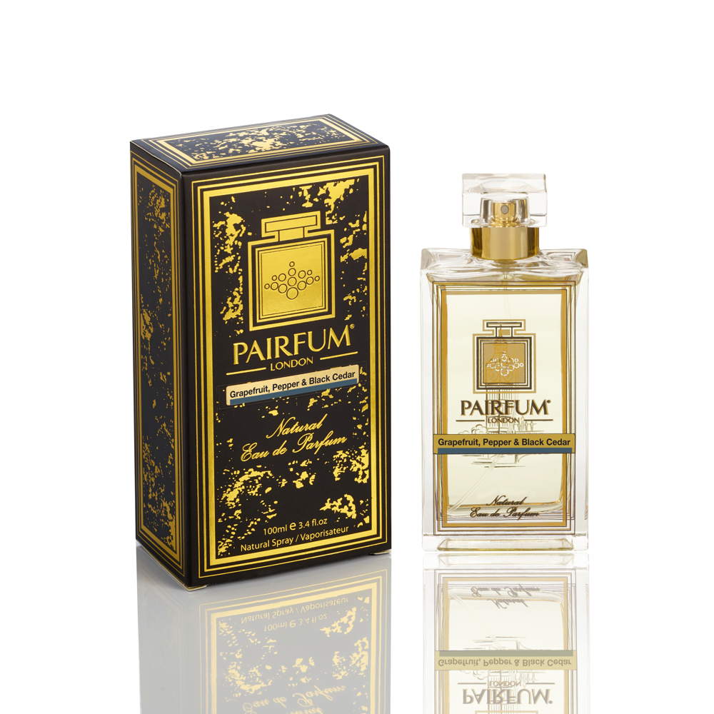 Pairfum Eau De Parfum Noir Bottle Carton Grapefruit Pepper Balck Cedar 